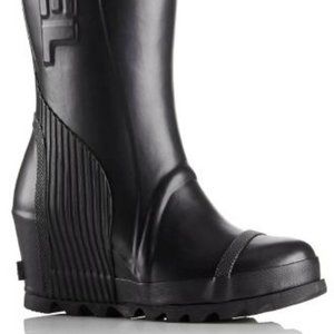 Sorel Tall Heeled Boots in Matte Black